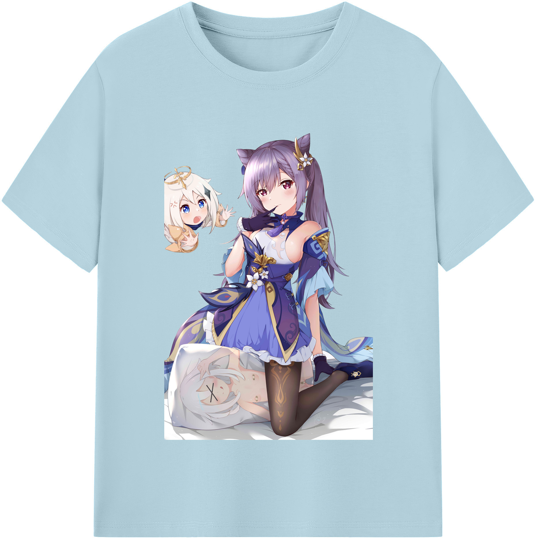 げんし神 刻晴 こくせい genshin Kokusei 綿100％半袖Tシャツ（フロントプリント）
